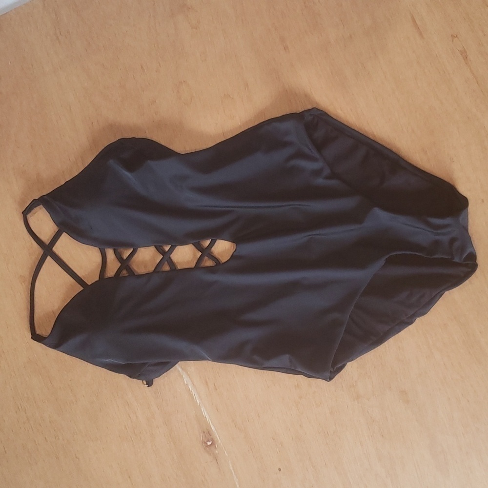 REBECCA Virtue black onepiece swimsuit nwt